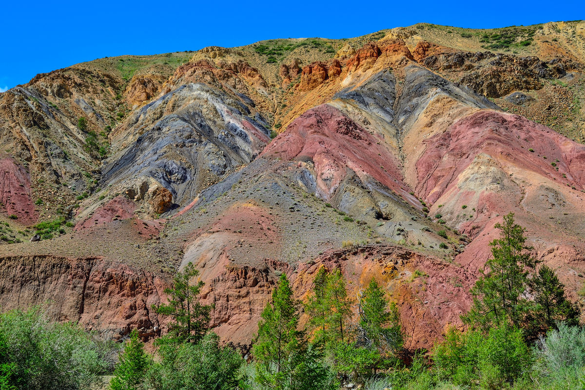 Разноцветные горы марсианской долины Алтая