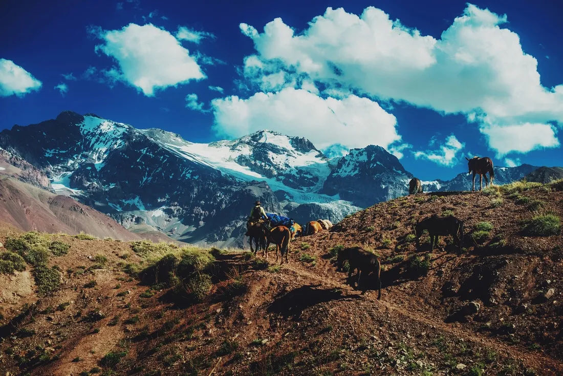 Horseback riding through the Andes