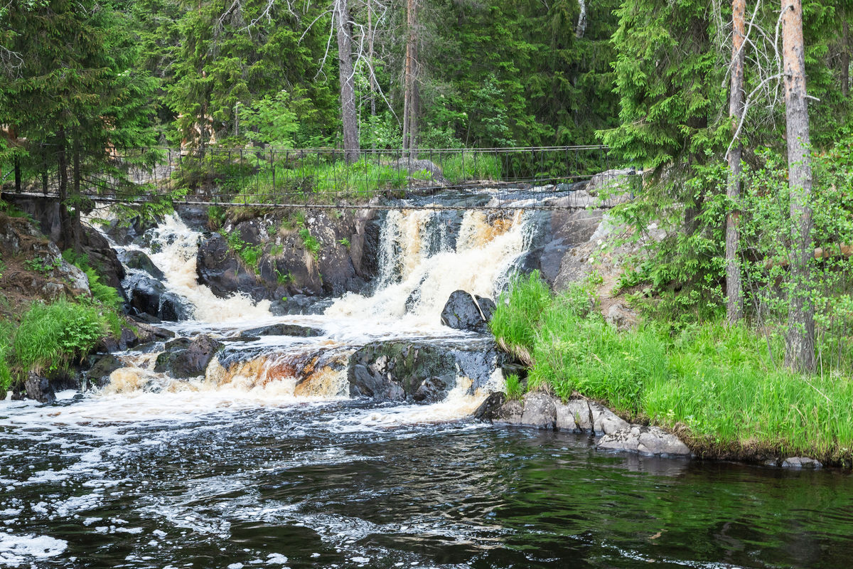 Водопады в Горном парке Рускеала на реке Тохмайоки