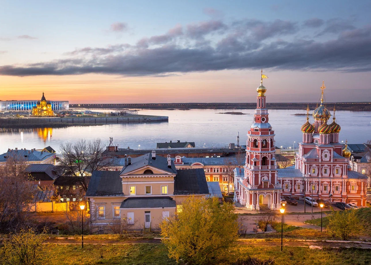 Завораживающие огни вечернего Нижнего Новгорода