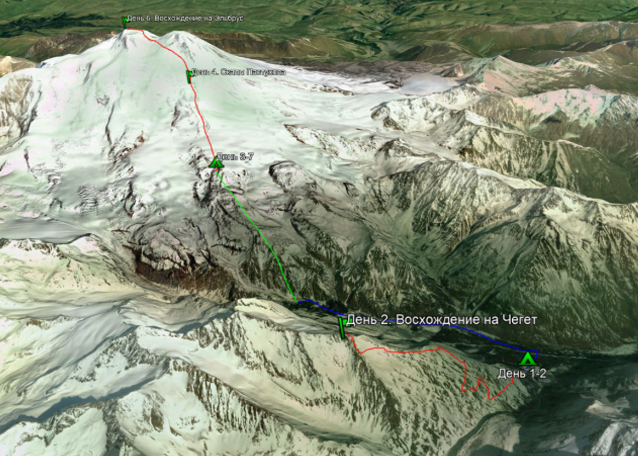 Восхождение на Эльбрус с Юга маршрут