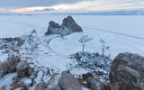Пересечение Байкала по льду - остров Ольхон - мыс Бурхан (скала Шаманка)