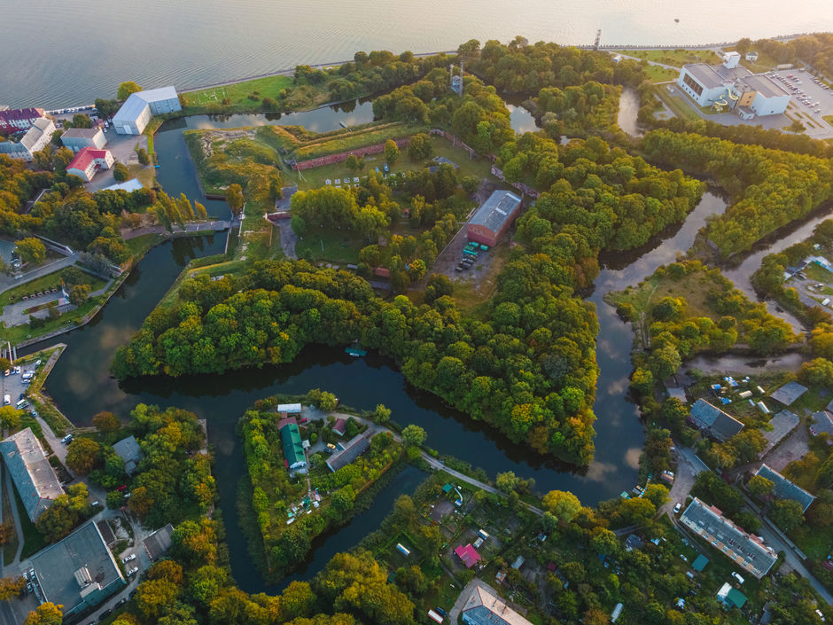 Вид с воздуха на крепость Пиллау в Балтийске