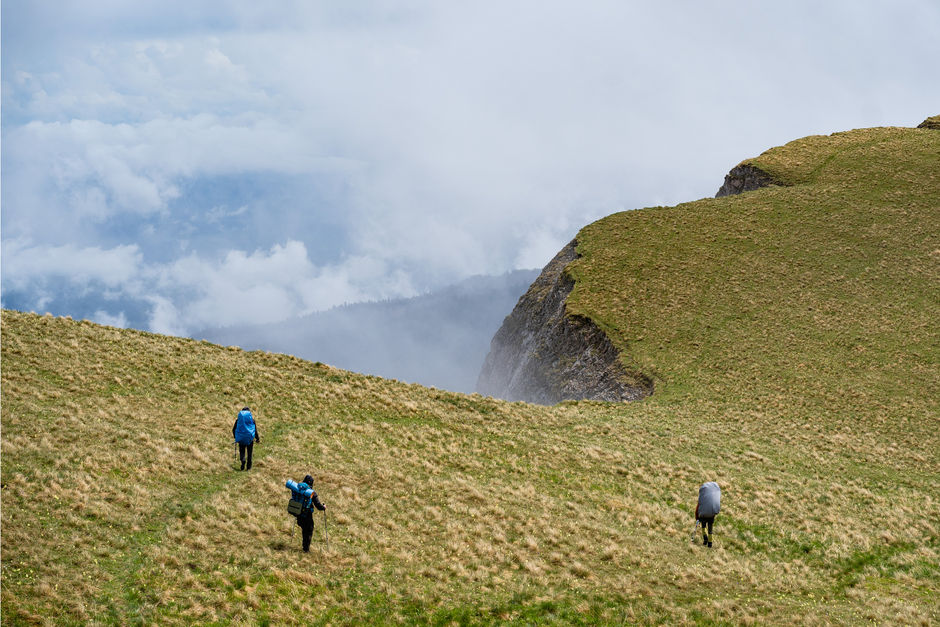 Туристы в горах Адыгеи