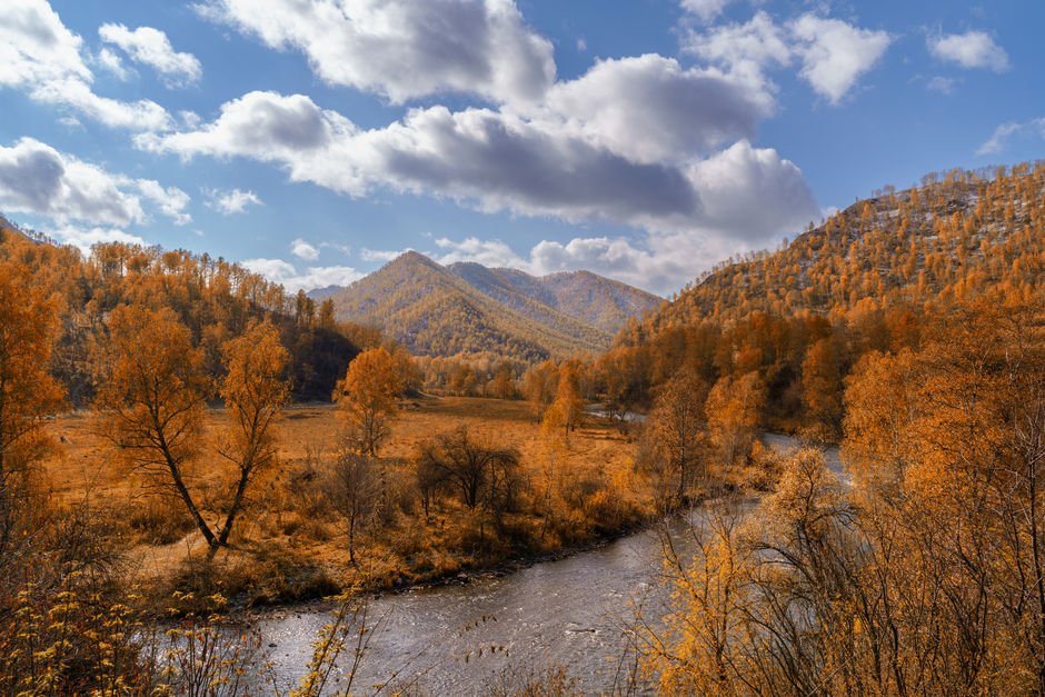 Невероятный пейзаж осеннего Алтая