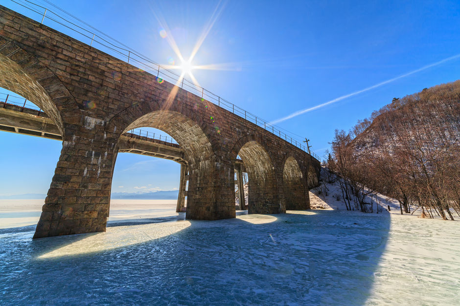 Один из мостов Кругобайкальской железной дороги